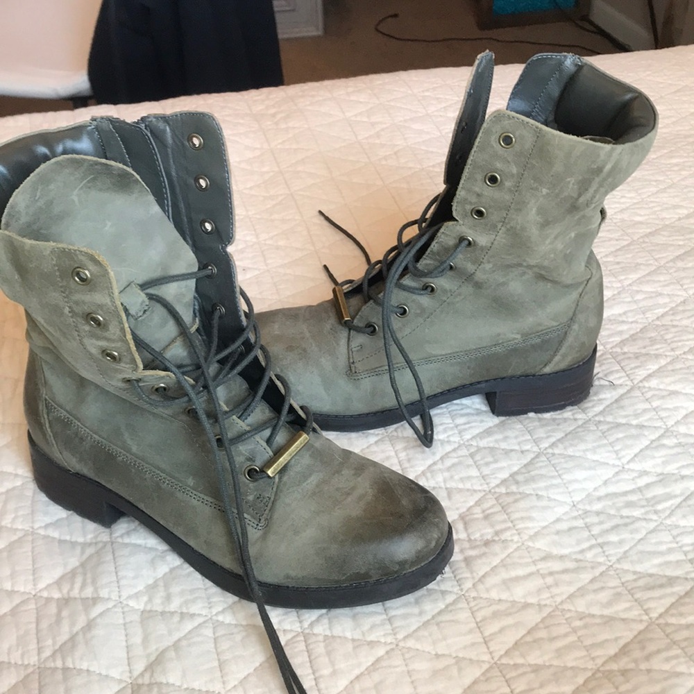Green combat boots